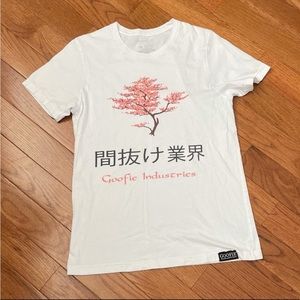 Goofie Industries White Mens Tshirt - Cherry Blossom